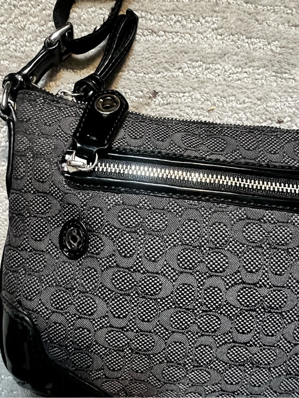 Coach Black Signature Jacquard Crossbody Bag - Picture 8 of 9